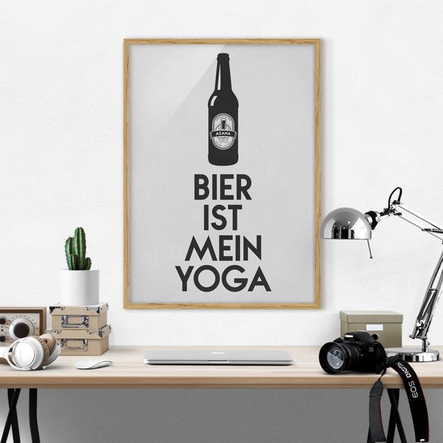 Moderne Bilder mit Rahmen Bier Ist Mein Yoga