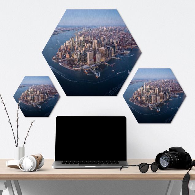 Hexagon Bild Alu-Dibond - Big City Life