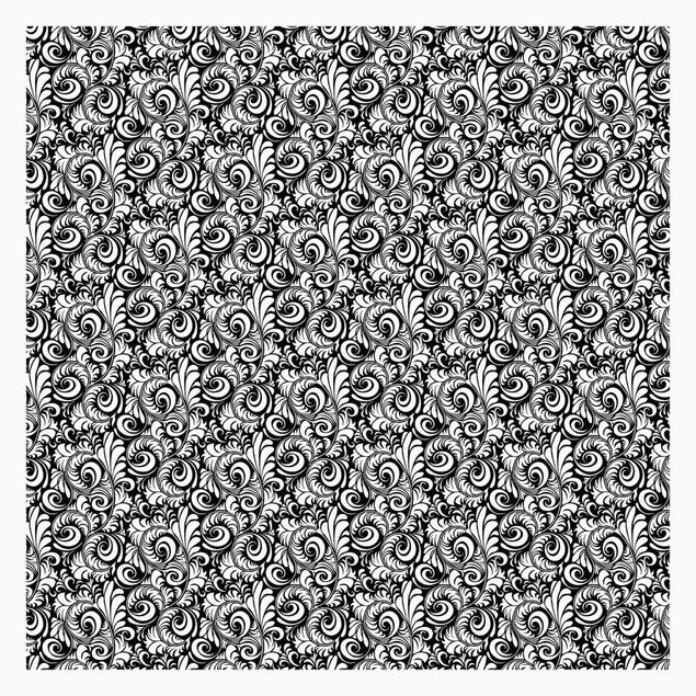 Fototapete - Black and White Leaves Pattern