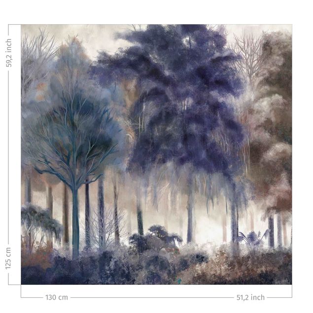 Vorhang Verdunkelung Blaue Wald Malerei