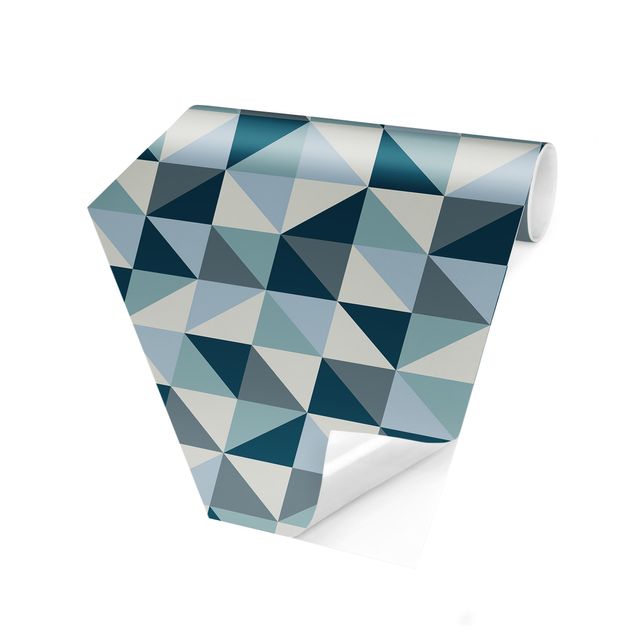 Tapeten kaufen Blaues Dreieck Muster