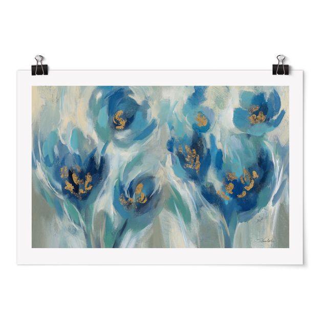 Poster bestellen Blaues Märchen mit Blumen