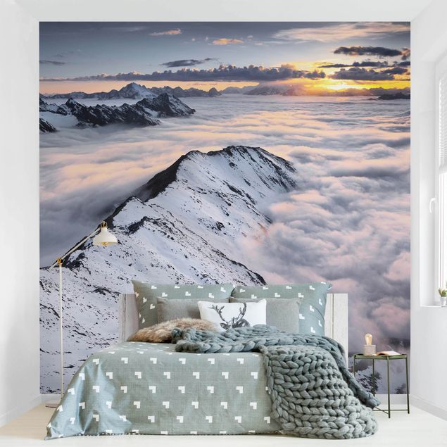 Landschaft Tapete Blick über Wolken und Berge