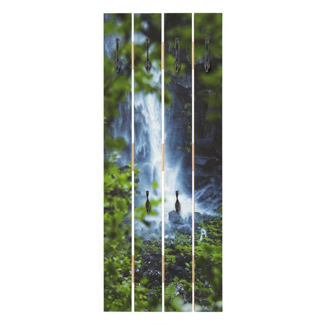 Wandgarderobe Holzpalette - Blick zum Wasserfall