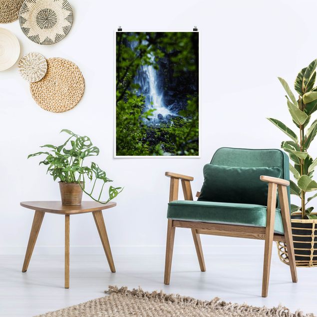 Landschaft Poster kaufen Blick zum Wasserfall