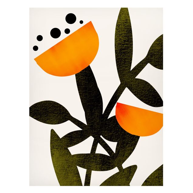 Kubistika Bilder Blüten in Orange
