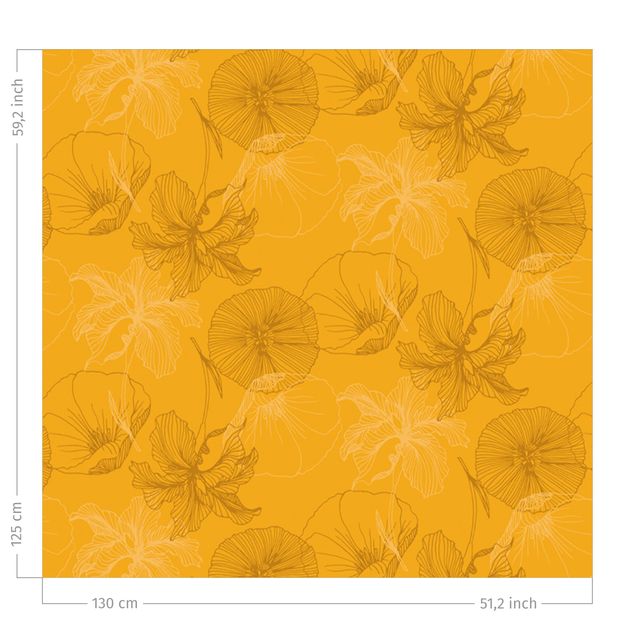 Verdunkelungsvorhänge Blüten Mix - Warmes Gelb