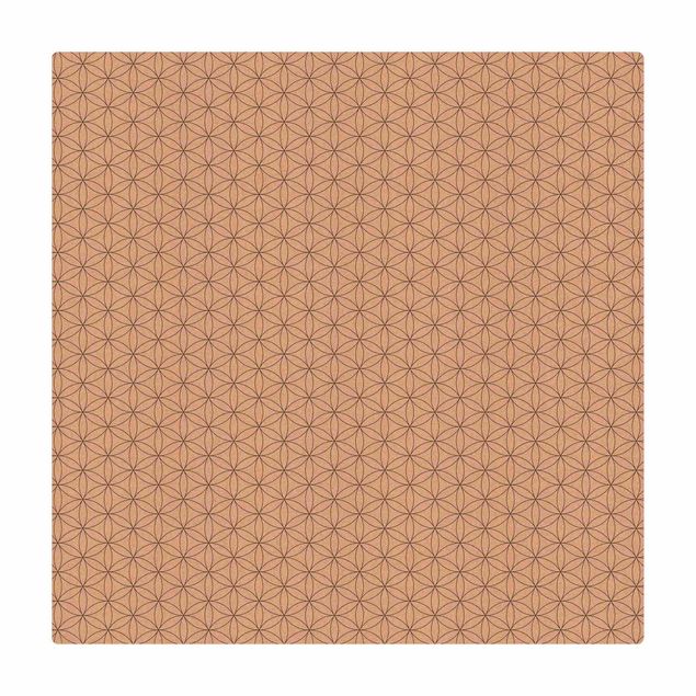 Kork-Teppich - Blume des Lebens Muster - Quadrat 1:1