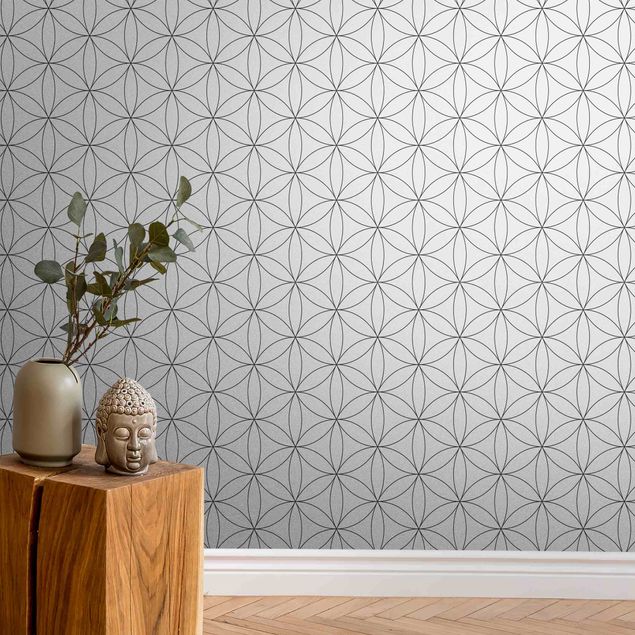 Metallic Tapete  - Blume des Lebens Muster
