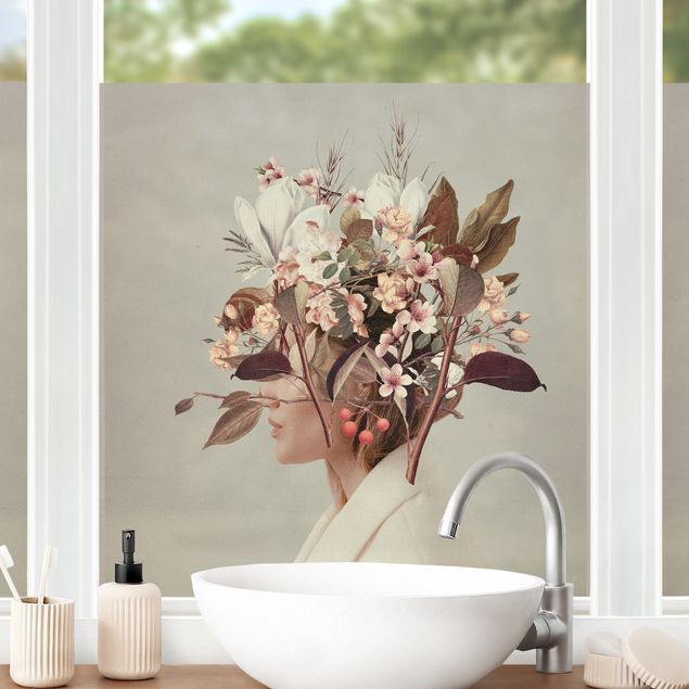 Blumen Fensterbild Blumen Porträt - weiße Magnolien