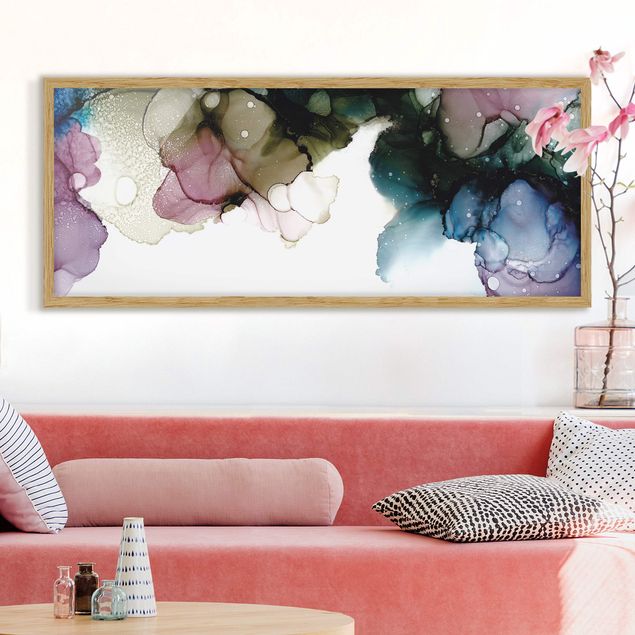 Moderne Bilder mit Rahmen Blumenbogen mit Gold