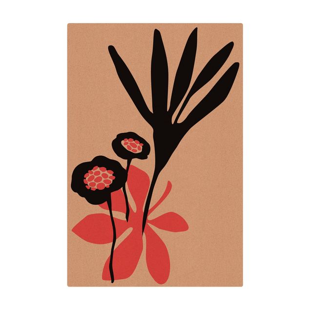 Kork-Teppich - Blumengruß in Rosa - Hochformat 2:3