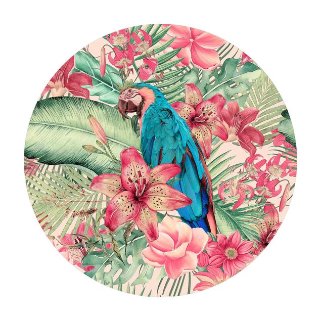 Vinyl-Matten Blumenparadies tropischer Papagei
