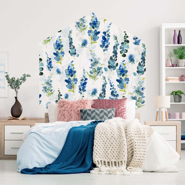 Design Tapeten Blumenpracht in Blau