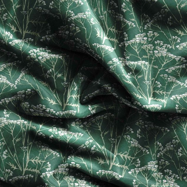 Blickdichte Vorhänge Blumenwiesen Muster Grün