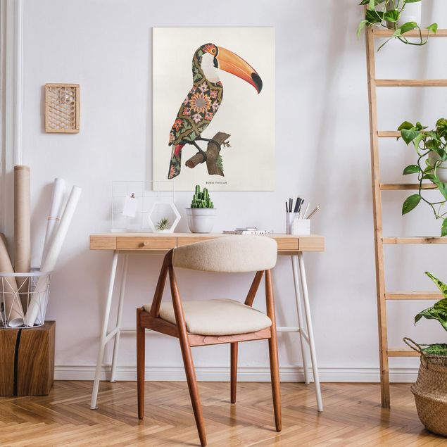moderne Bilder auf Leinwand Boho Vogel - Tukan