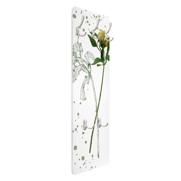 Garderobe - Botanisches Aquarell - Lilie