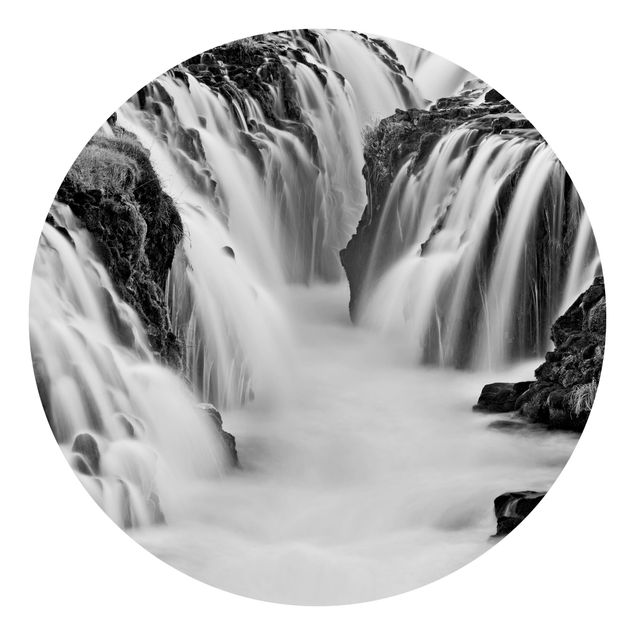 Rainer Mirau Bilder Brúarfoss Wasserfall in Island Schwarz-Weiß