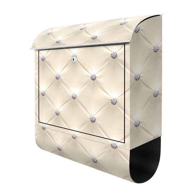Briefkasten - Diamant Creme Luxus - Briefkasten mit Zeitungsrolle