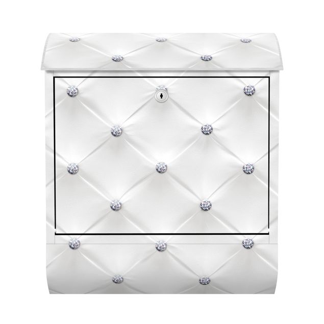 Briefkasten modern Diamant Weiß Luxus
