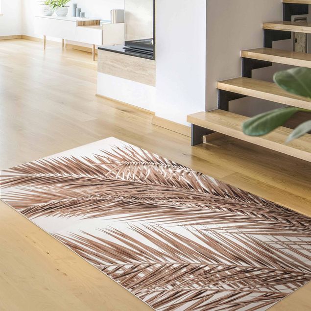 Moderner Teppich Bronzefarbene Palmenwedel