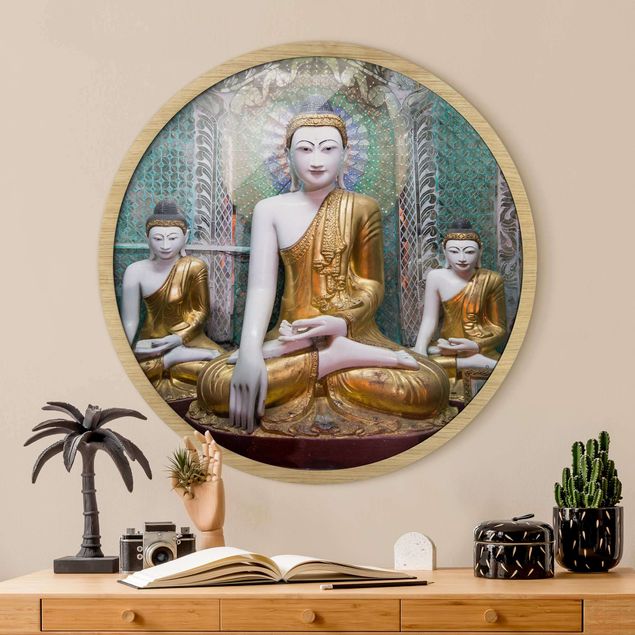 Moderne Bilder mit Rahmen Buddha Statuen