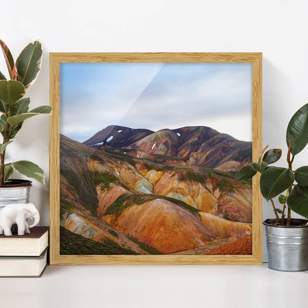 Moderne Bilder mit Rahmen Bunte Berge in Island