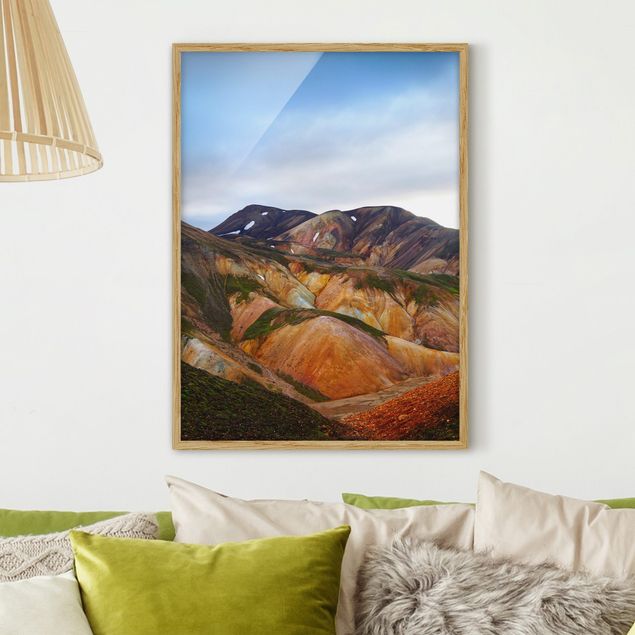 Moderne Bilder mit Rahmen Bunte Berge in Island