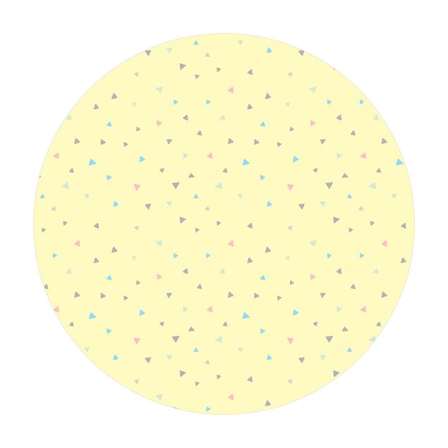 Vinyl-Teppich Bunte gezeichnete Pastelldreiecke auf Gelb