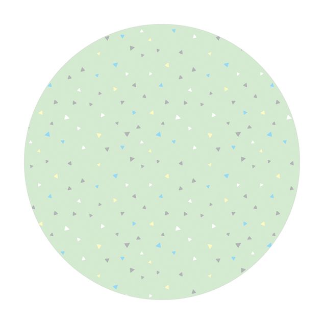 Vinyl-Teppich Bunte gezeichnete Pastelldreiecke auf Grün