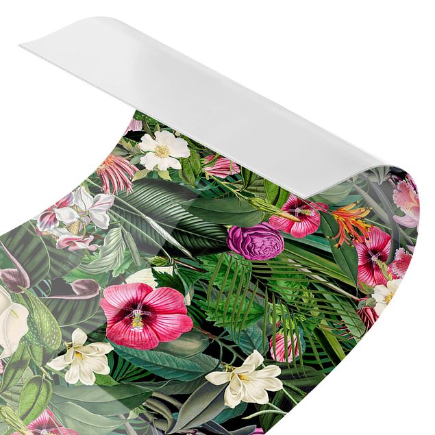 Küchenrückwand Motiv Bunte tropische Blumen Collage