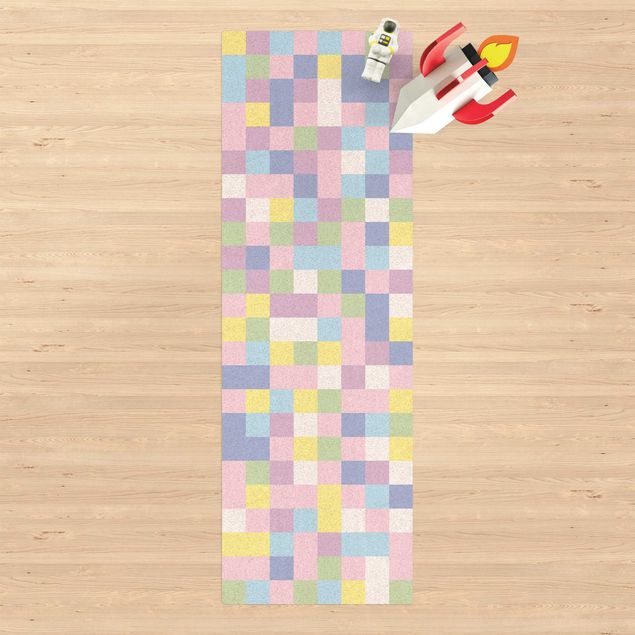 Teppich Läufer Buntes Mosaik Zuckerwatte