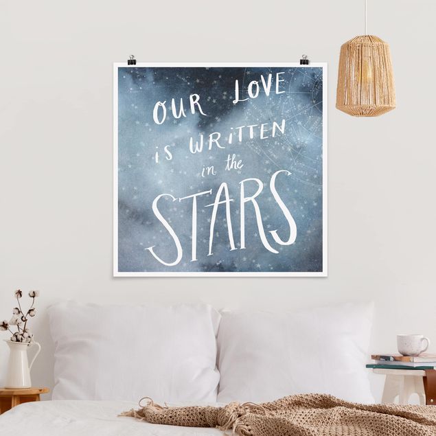 Poster - Himmlische Liebe - Sterne - Quadrat 1:1
