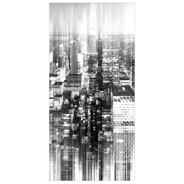 Raumteiler - New York Schwarz Weiß urban stretch 250x120cm