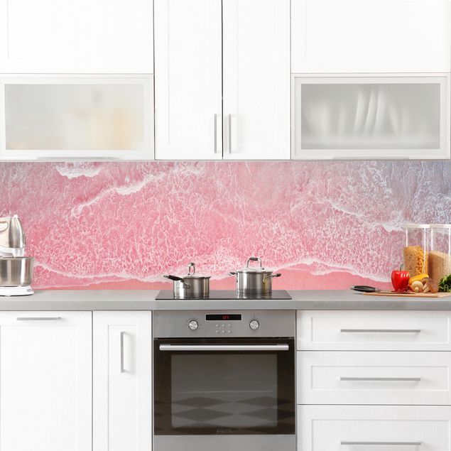 Küchenrückwand selbstklebend Ozean in Pink