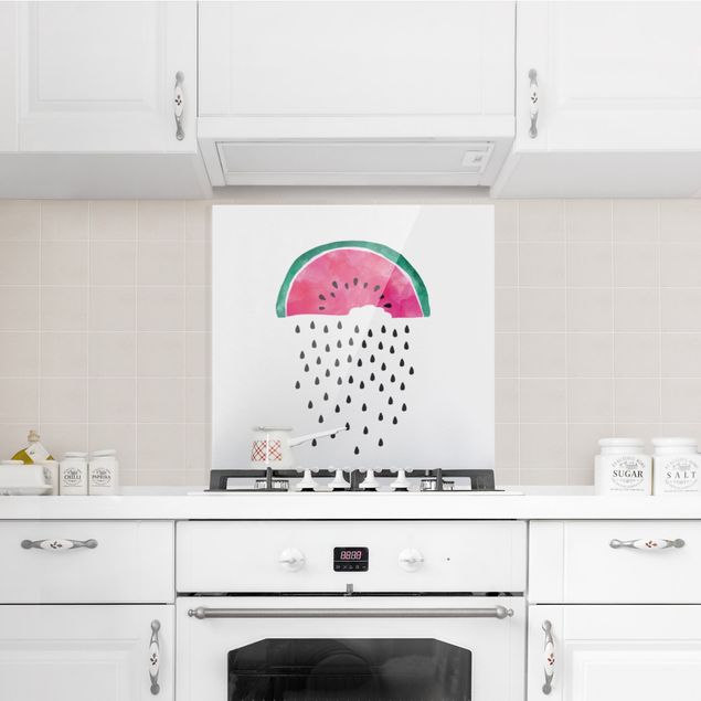 Spritzschutz Künstler Wassermelonen Regen