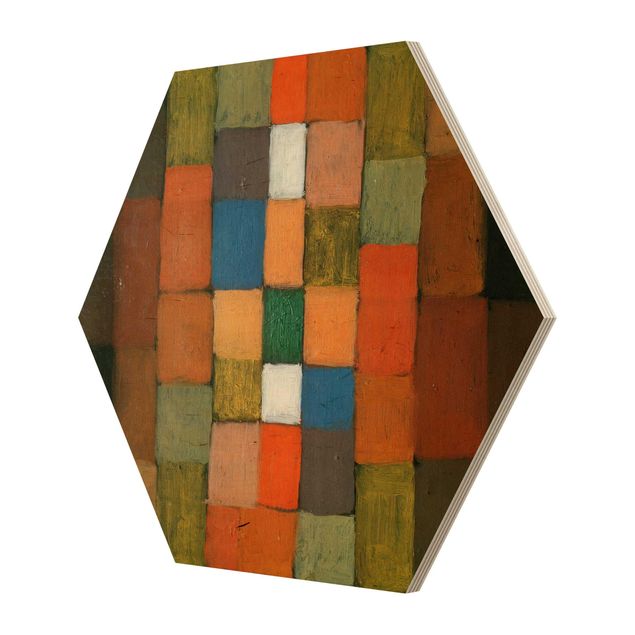 Hexagon Bild Holz - Paul Klee - Steigerung