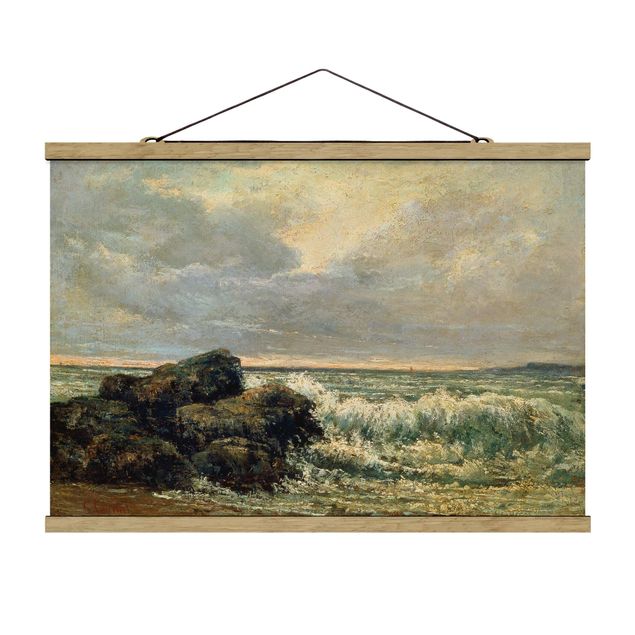 Stoffbild mit Posterleisten - Gustave Courbet - Die Welle - Querformat 3:2
