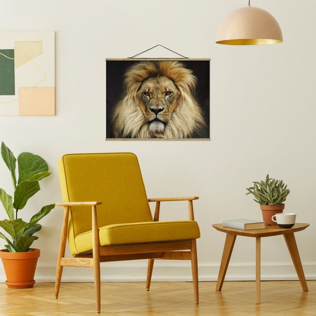 Stoffbilder mit Posterleisten Wisdom of Lion