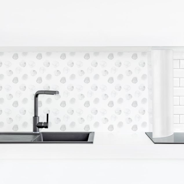 Küchenrückwand selbstklebend Aquarell Punkte Grau I