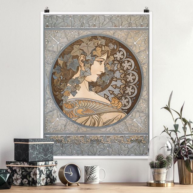 Wand Poster XXL Alfons Mucha - Synthia