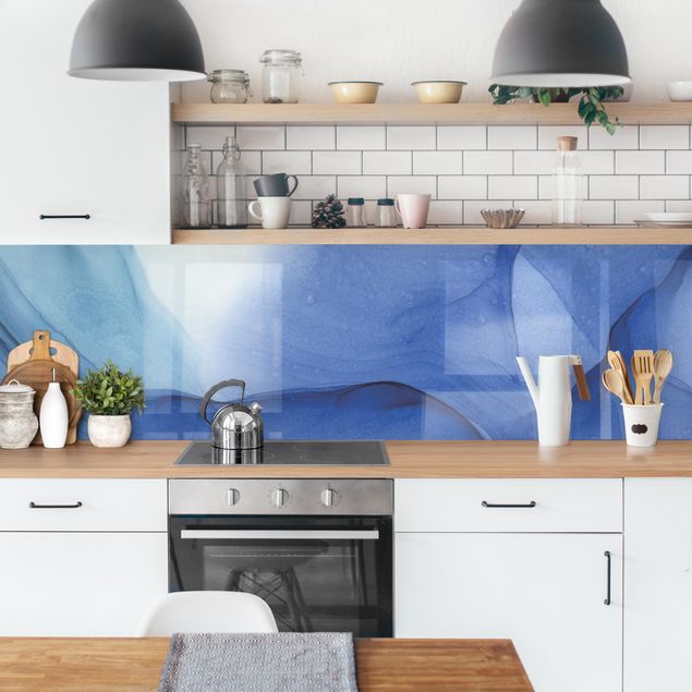 Küchenrückwand selbstklebend Meliertes Tintenblau