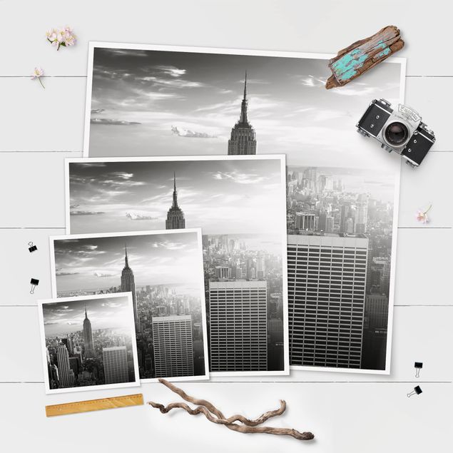 Poster - Manhattan Skyline - Quadrat 1:1