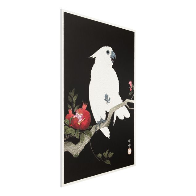 Wandbilder Asiatische Vintage Illustration Weißer Kakadu
