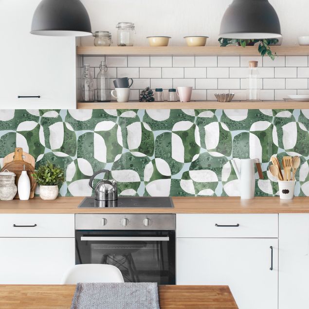 Küchenrückwand selbstklebend Lebende Steine Muster in Grün