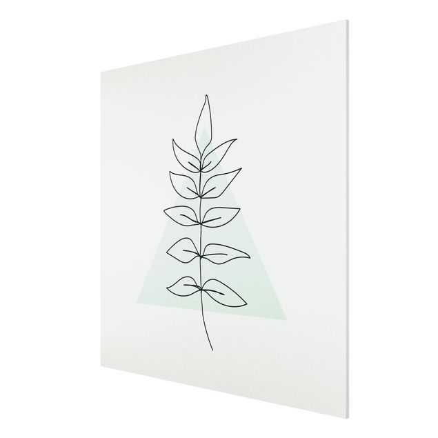Forex Fine Art Print - Zweig Geometrie Dreieck Line Art - Quadrat 1:1