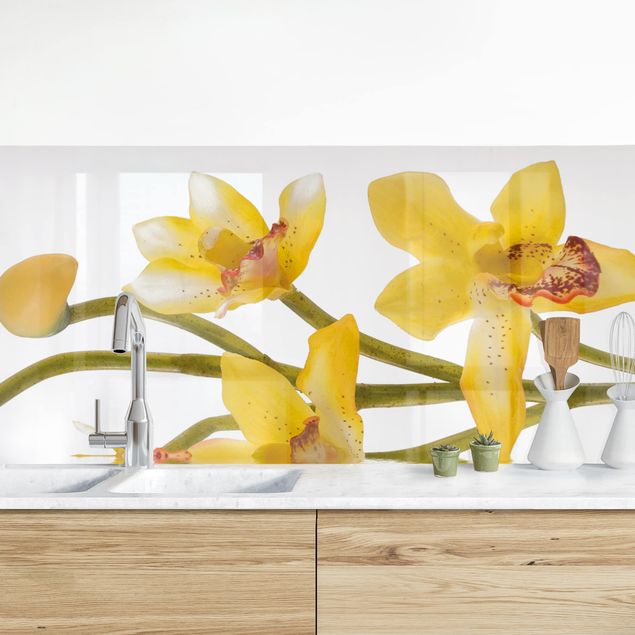Platte Küchenrückwand Saffron Orchid Waters