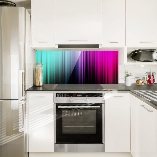 Glasrückwand Küche Muster Rainbow Display