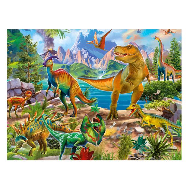 Magnettafel - T-Rex und Parasaurolophus - Querfromat 4:3