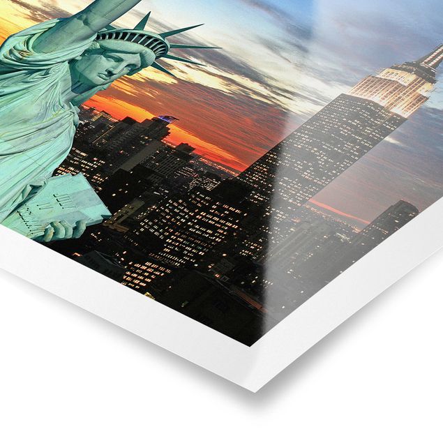 Poster - New York at Night - Quadrat 1:1
